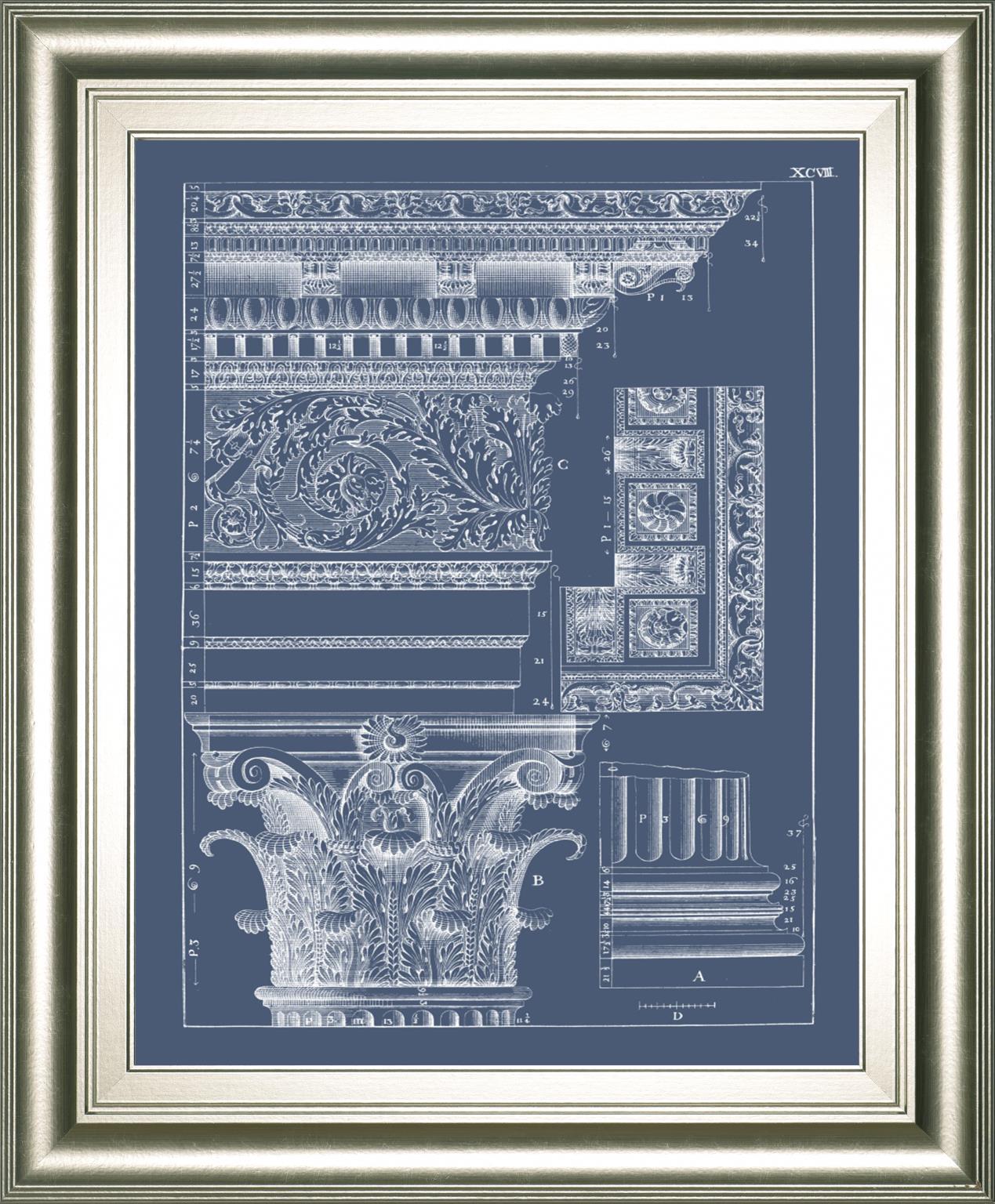 Column & Cornice Blueprint II By Vision Studio 22x26 - Blue