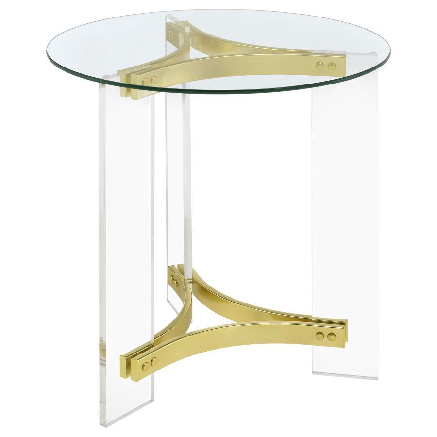 End Table Glass - Yellow