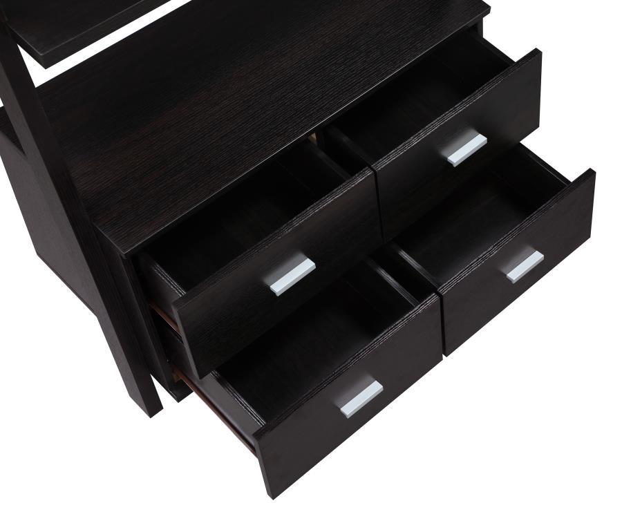 Colella - 4-Drawer Storage Bookcase - Black