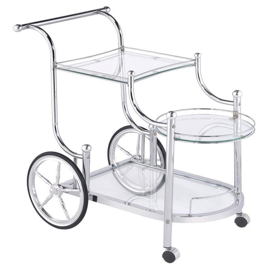 Sarandon - 3-tier Serving Cart - Pearl Silver