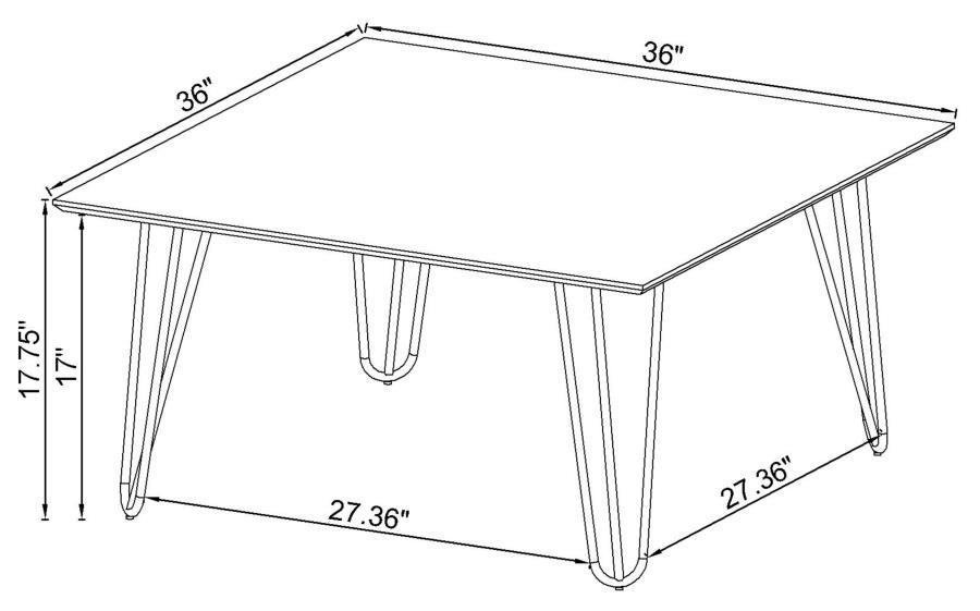 Harley - Leg Square Coffee Table - White