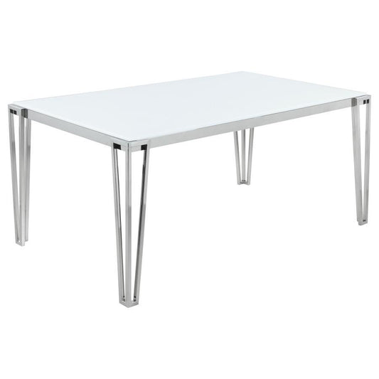 Pauline - Rectangular Dining Table With Metal Leg - White