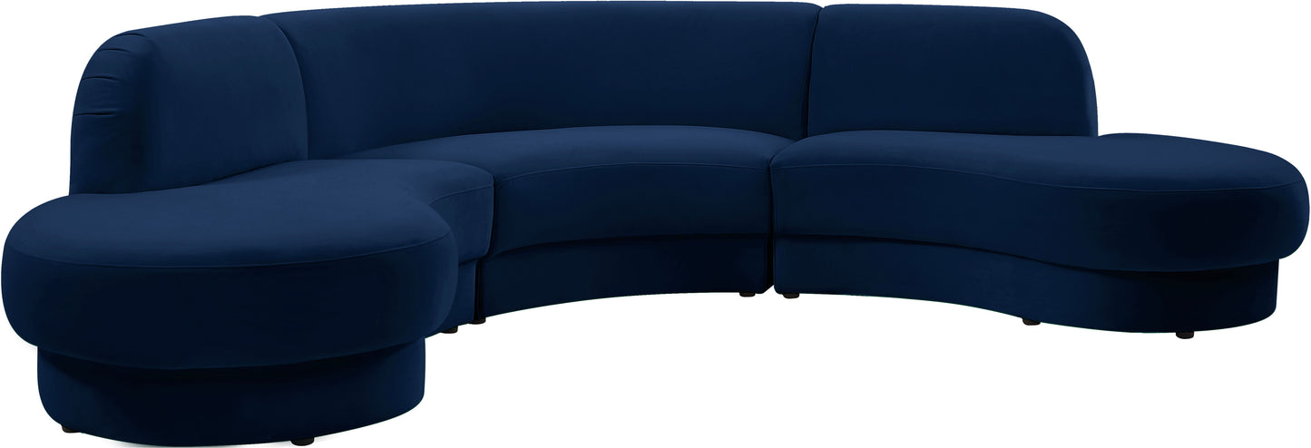 Rosa Velvet Modular 3 piece Sectional