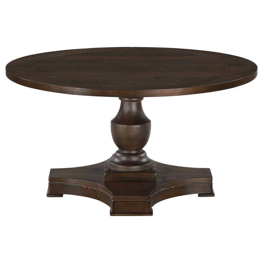 Morello - Round Coffee Table With Decorative Grooves - Brown