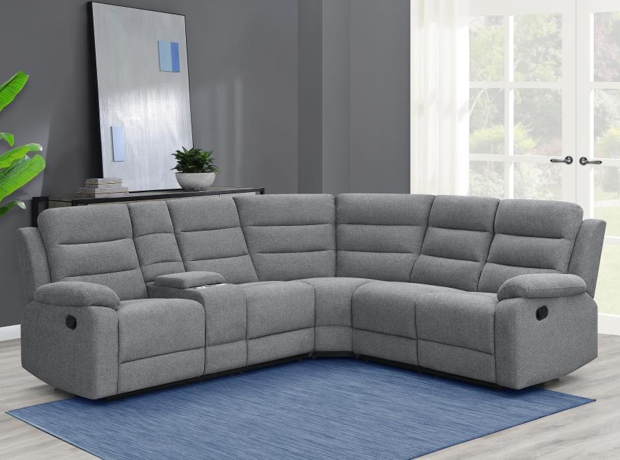 David - 3 Piece Motion Sectional - Gray