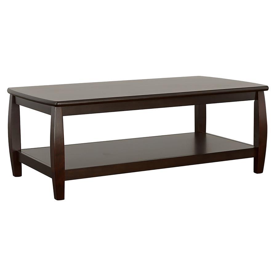 Dixon - Rectangular Coffee Table With Lower Shelf - Brown