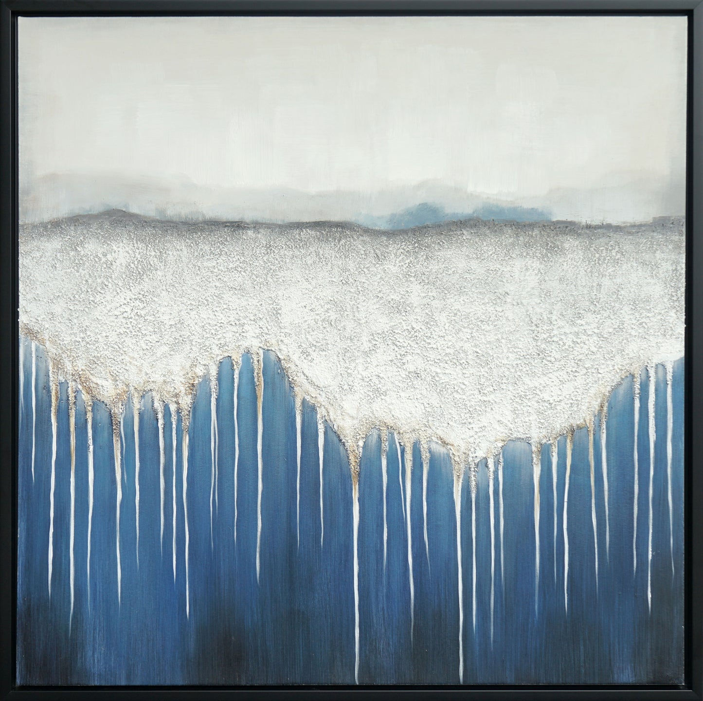 Hand Painted Textured Canvas With Foil In Frame 39 x 39
