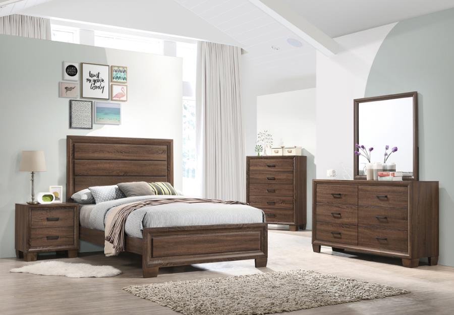 Brandon - 5 Piece Full Panel Bedroom Set - Brown