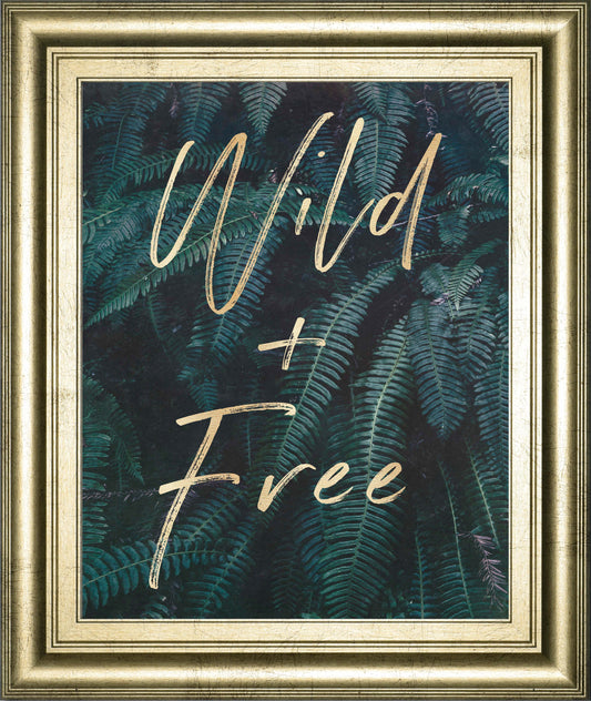 Wild And Free Gold & Green Ferns By Nature Magick - Framed Print Wall Art