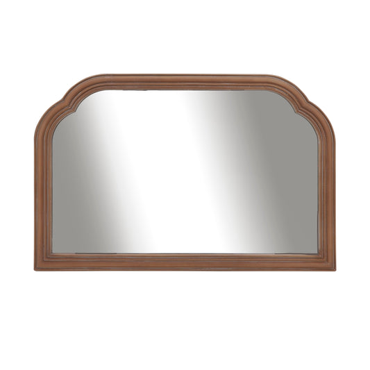 Wood Half Mirror 36 x 24 - Brown