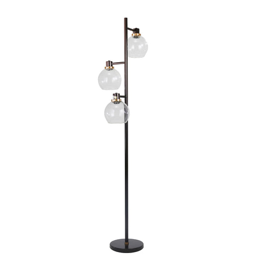 Metal 3-Light Round Floor Lamp 66" - Bronze