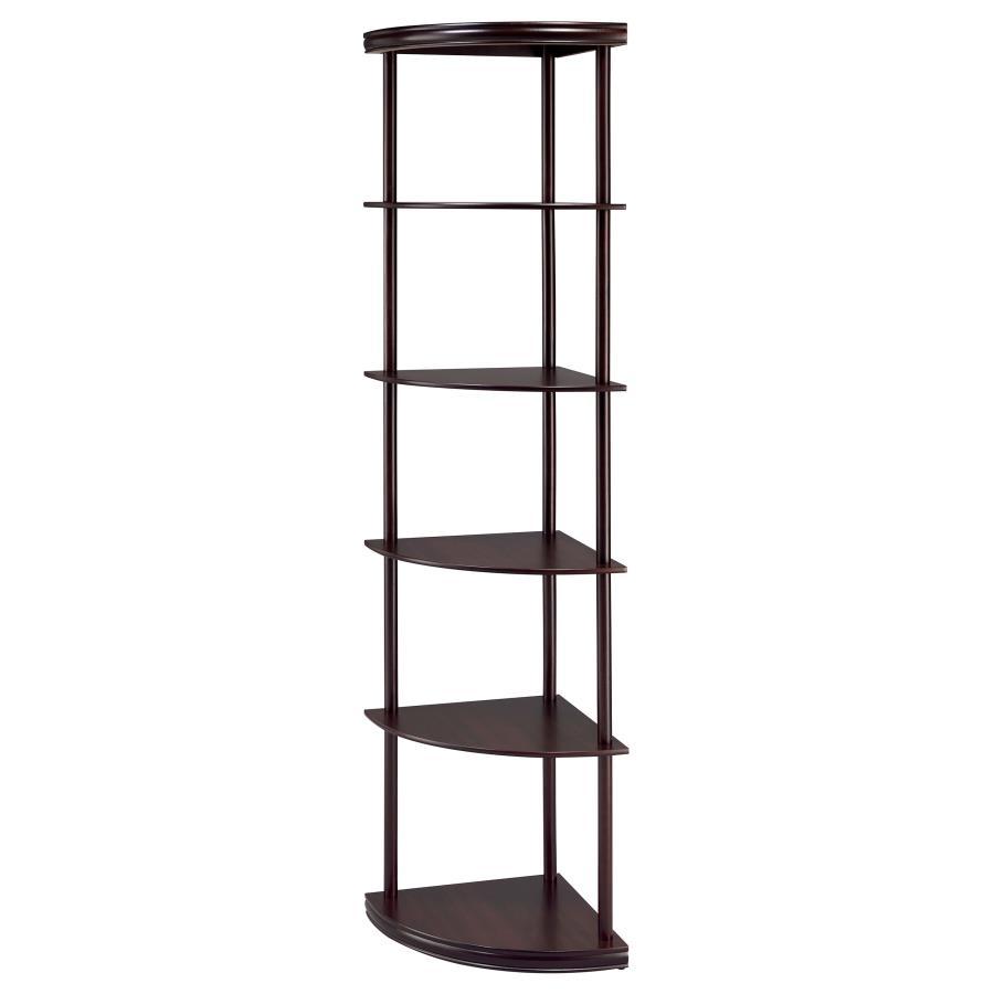 Bonwick - 5-Shelf Corner BookShelf - Brown