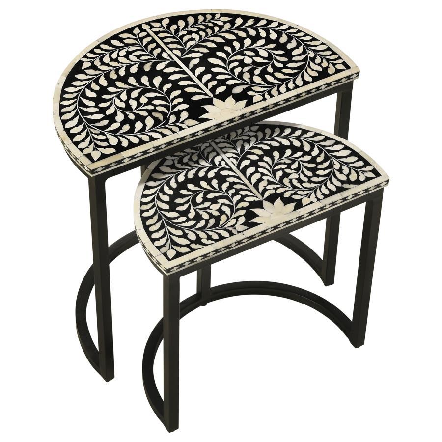 2 Pieces Nesting Tables - Black / White