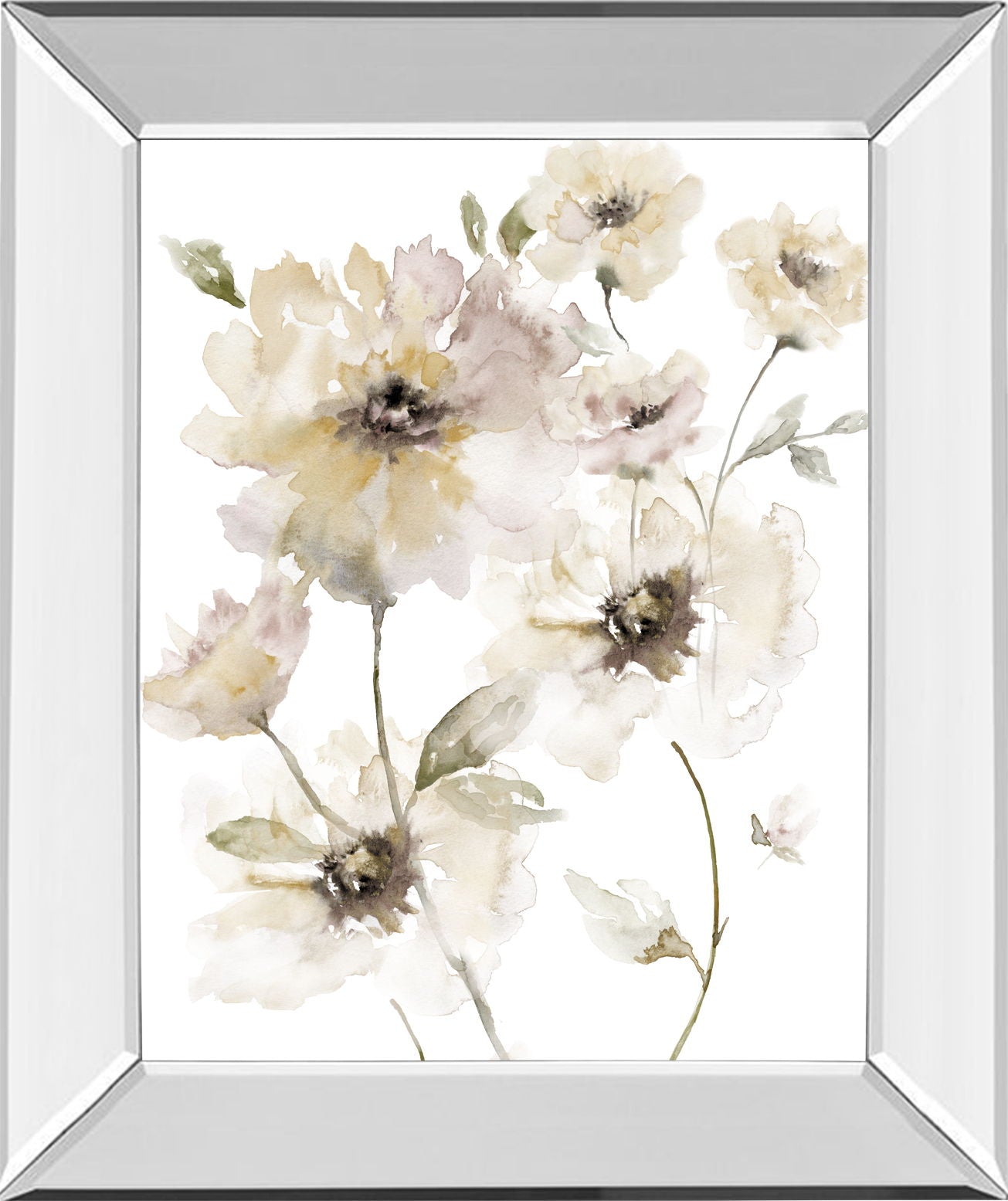 Translucent Garden I By Nan - Mirror Framed Print Wall Art - White