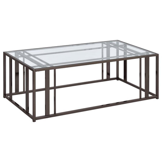 Coffee Table - Clear / Black Nickel