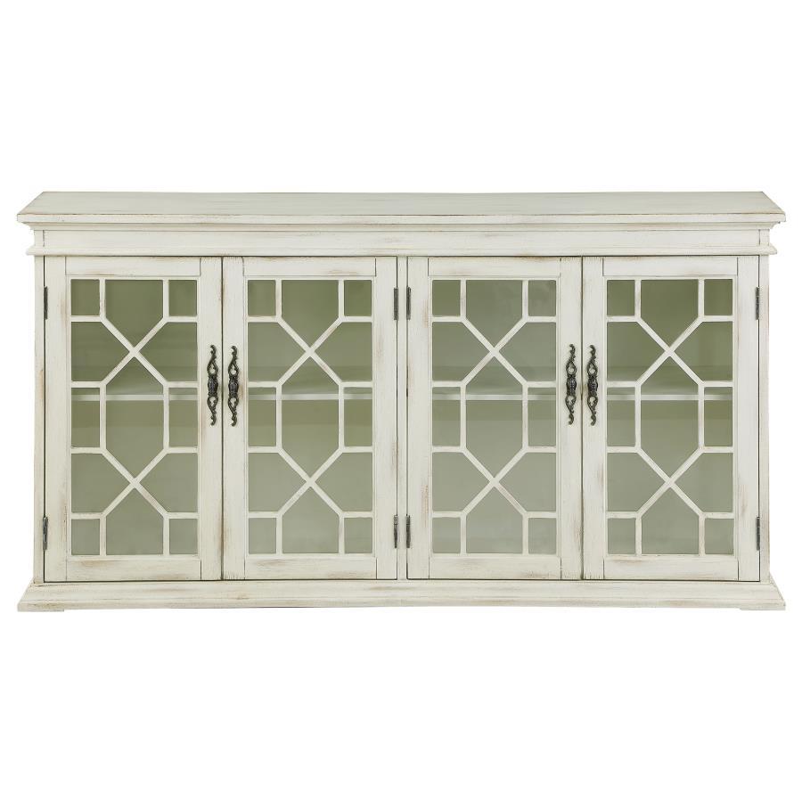 Kiara - Dual Glass Door Accent Cabinet - White