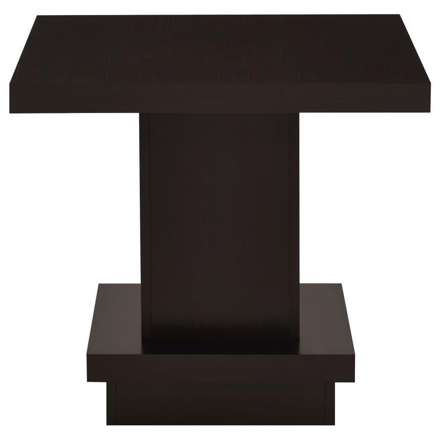 Reston - Pedestal Square End Table - Brown