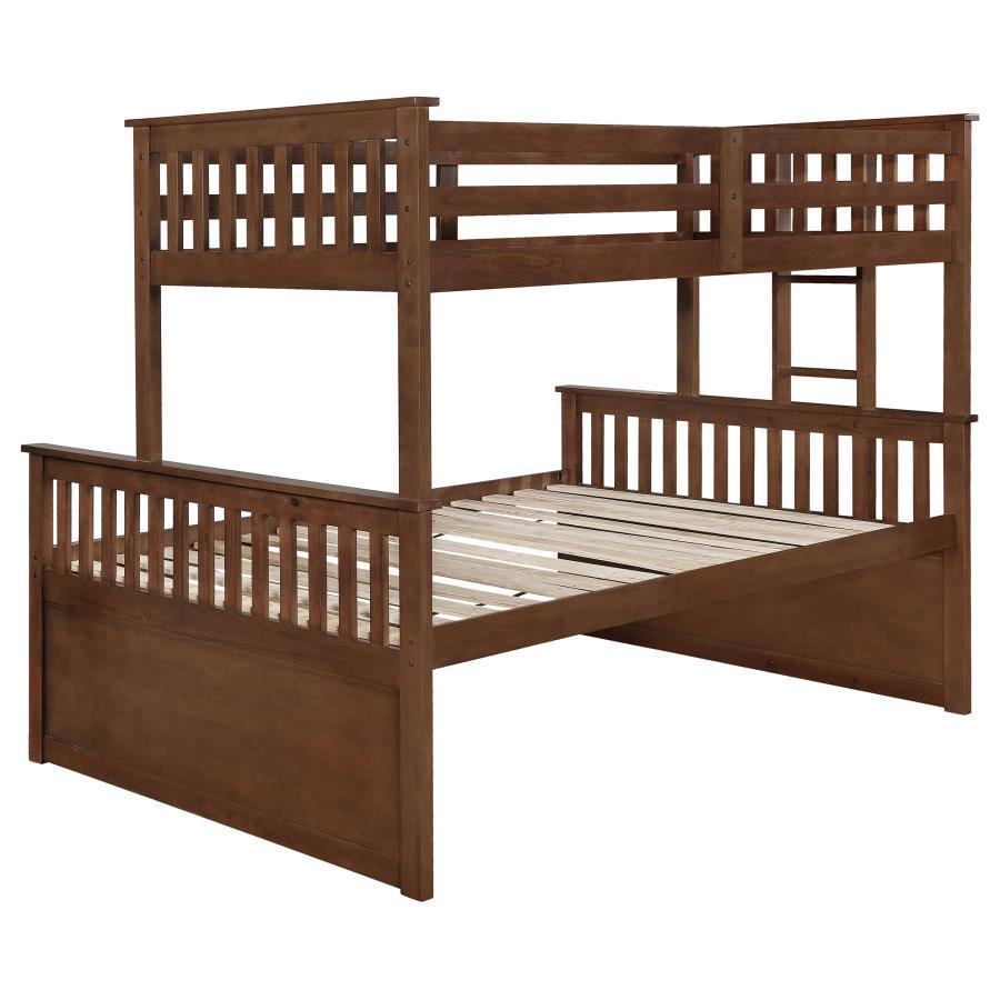 Atkin - Twin Extra Long Over Queen 3-Drawer Bunk Bed - Brown