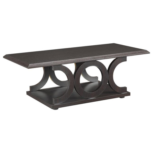 Shelly - C-shaped Base Coffee Table - Brown