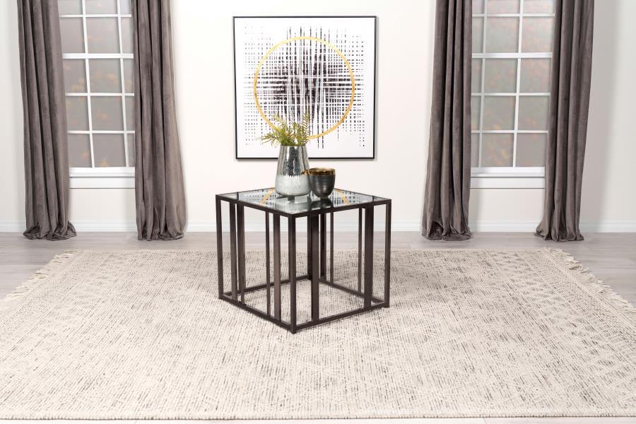 End Table - Clear / Black Nickel