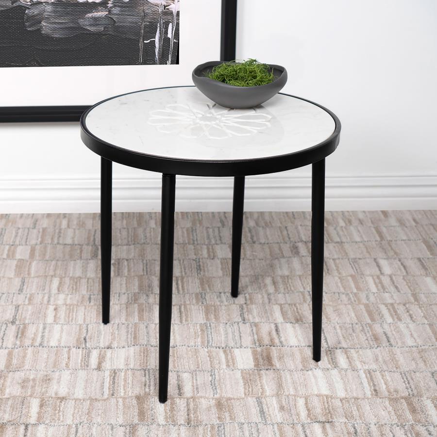 Side Table - White / Black