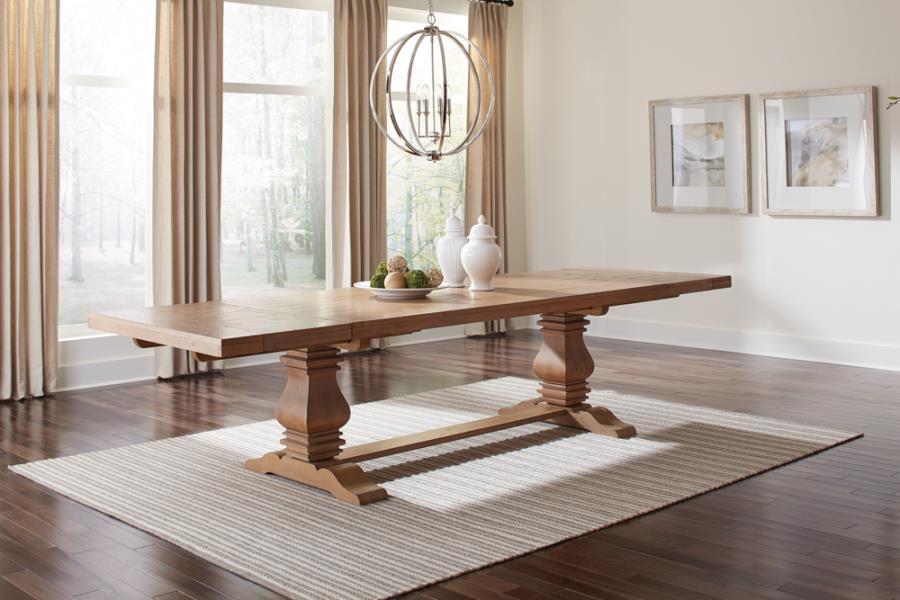 Florence - Double Pedestal Dining Table - Brown