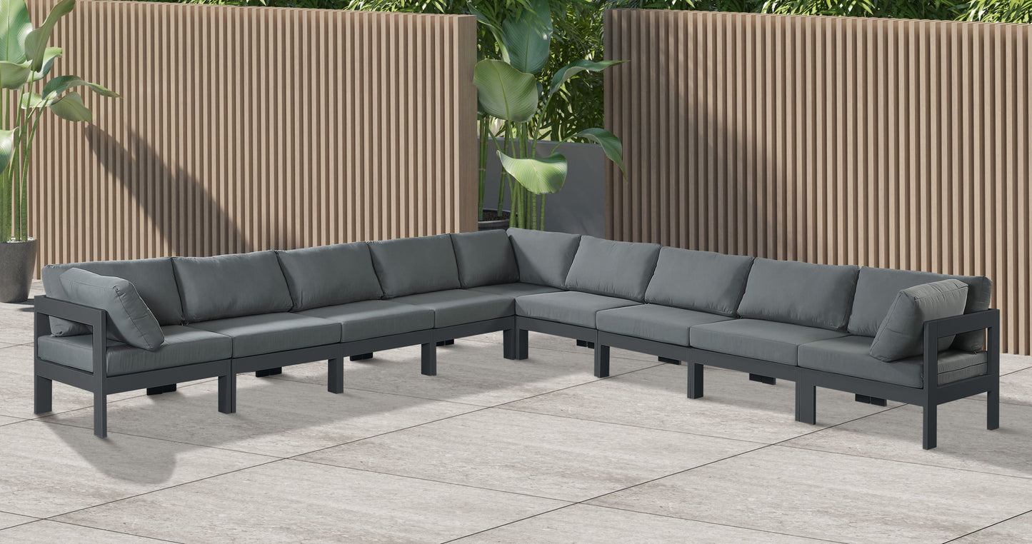 Nizuc - Outdoor Patio Modular Sectional 9 Piece - Grey - Modern & Contemporary