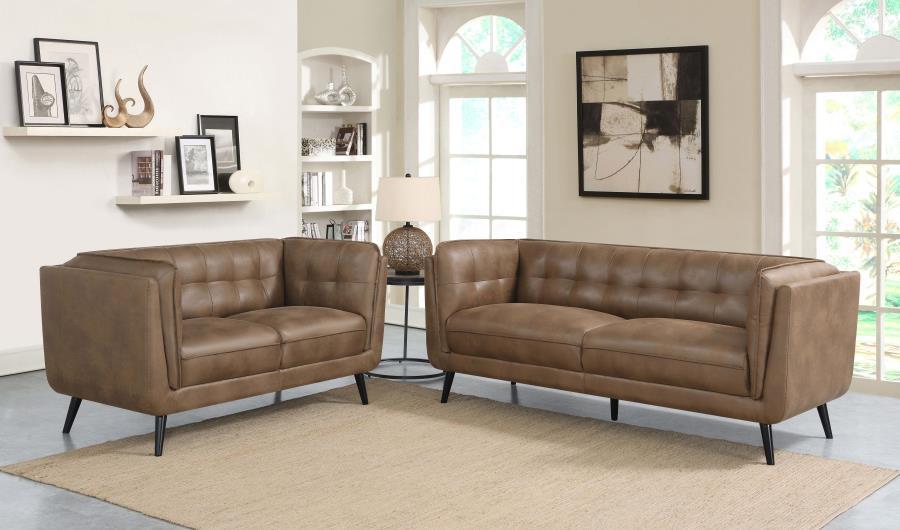 Thatcher - 2 Piece Set (Sofa And Loveseat) - Brown