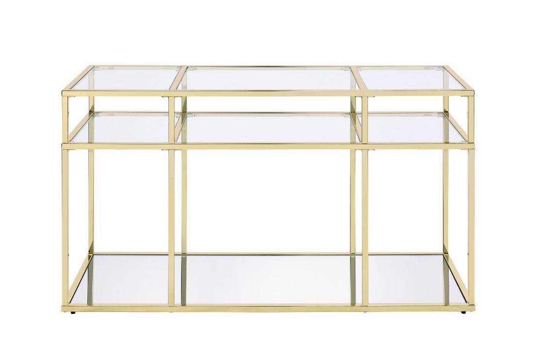 Uchenna - Accent Table - Clear Glass & Gold Finish - 30"