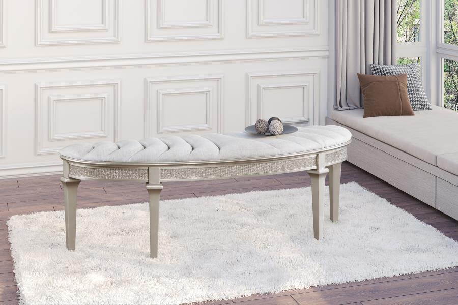 Dining Bench - Pearl Silver