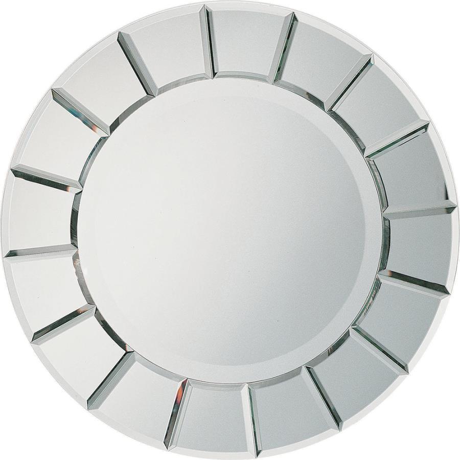 Fez - Round Sun-shaped Mirror - Pearl Silver