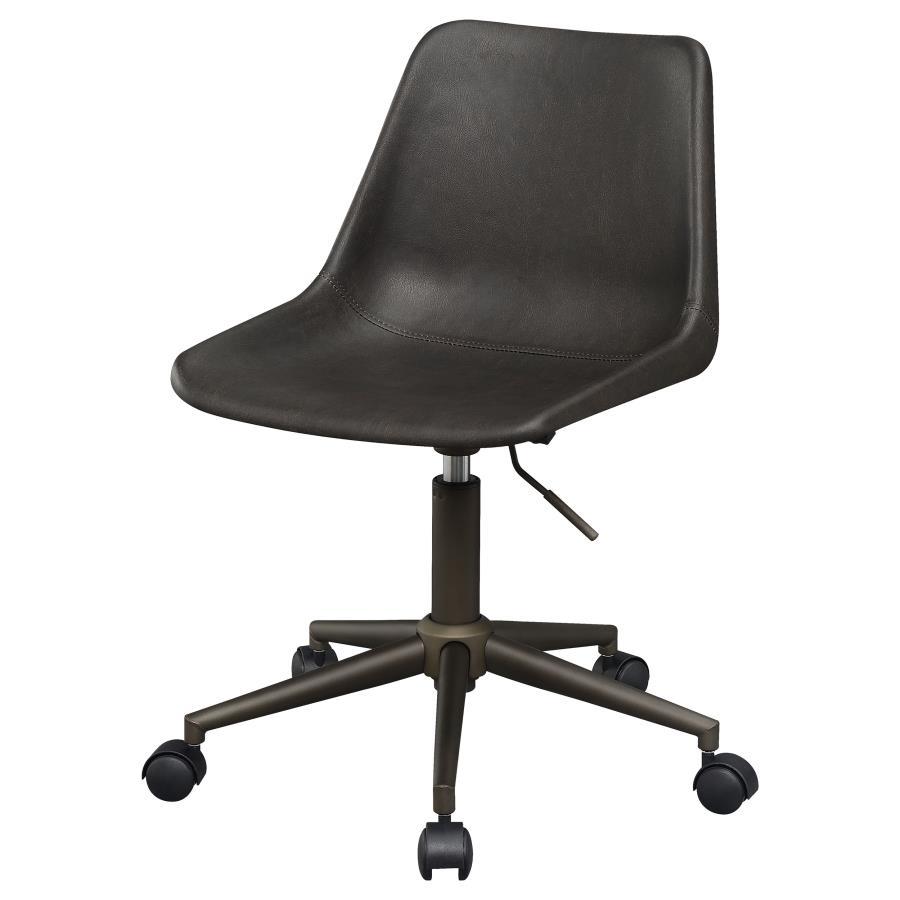 Carnell - Adjustable Height Office Chair With Casters - Brown