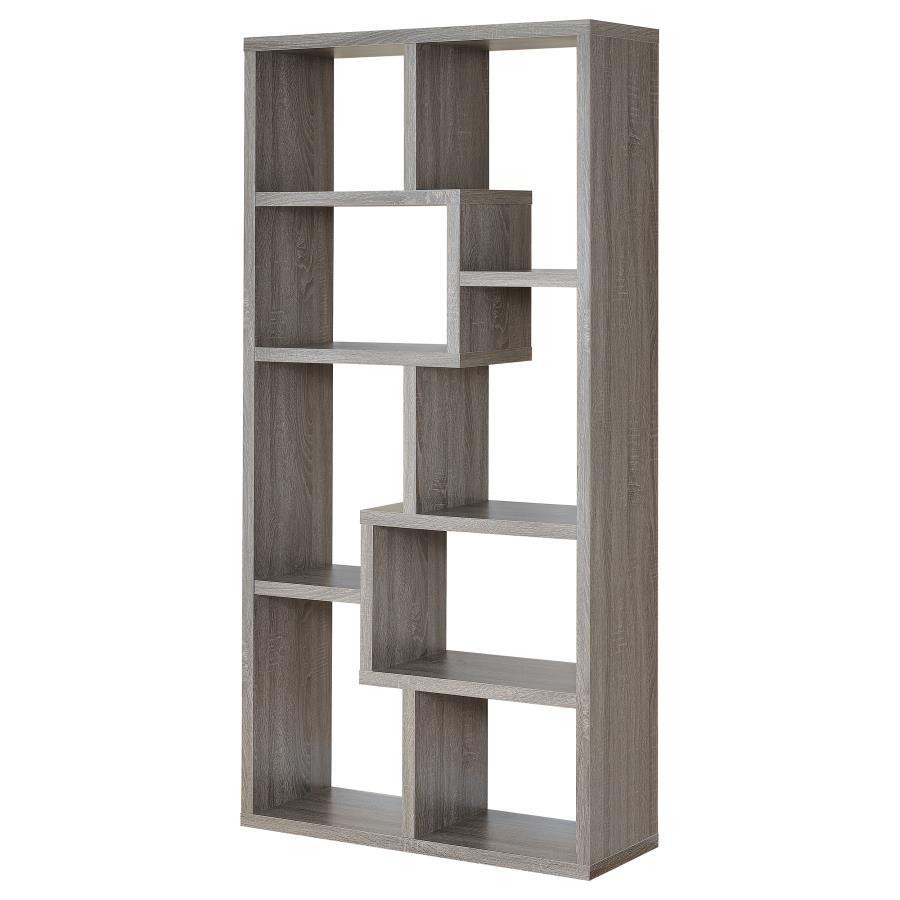 Coaster - 10-shelf Geometric Bookcase