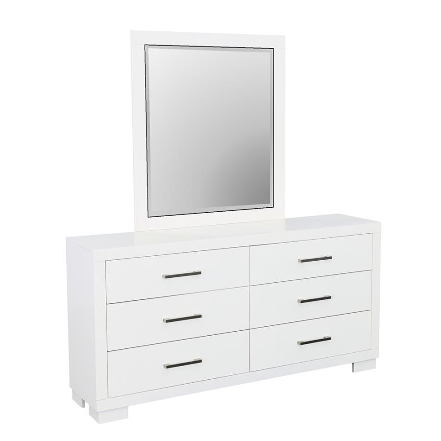 Jessica - Rectangular Mirror - White