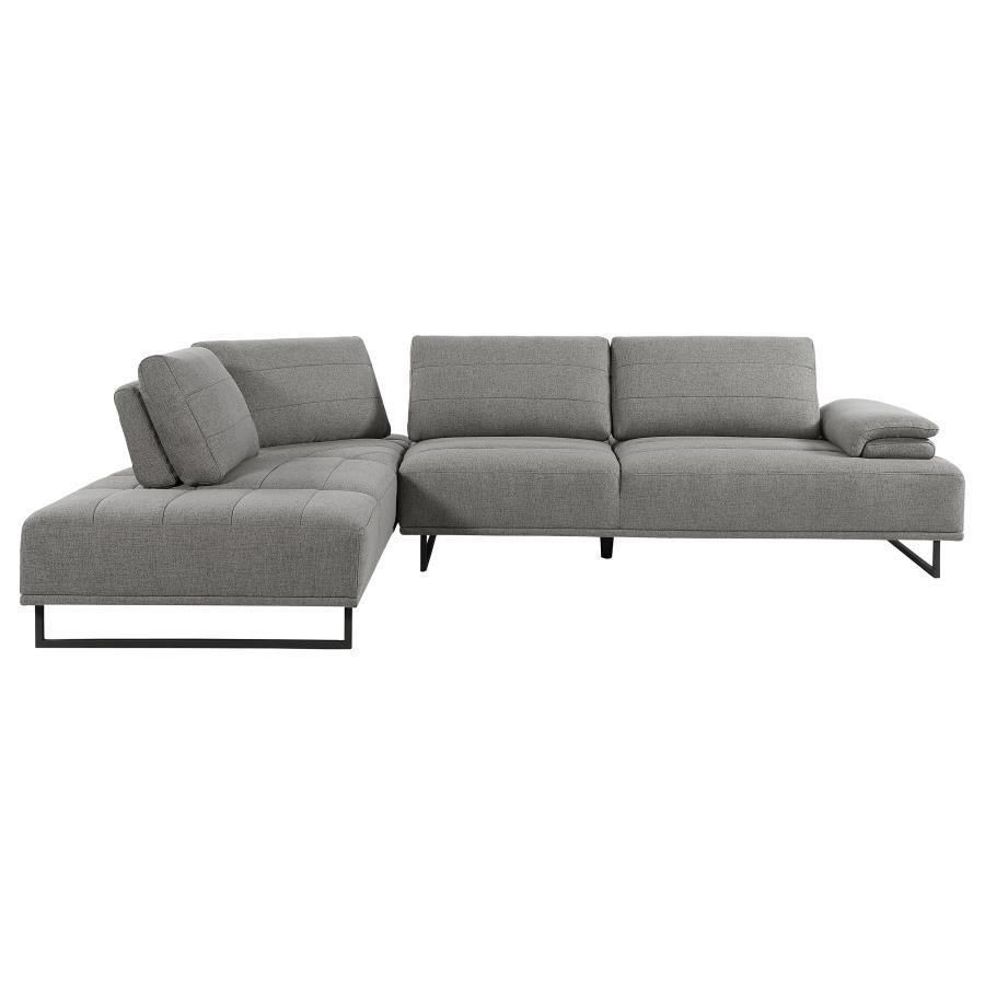 Arden - 2-piece Adjustable Back Sectional - Pearl Silver