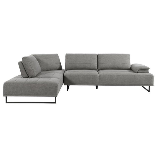 Arden - 2-piece Adjustable Back Sectional - Pearl Silver