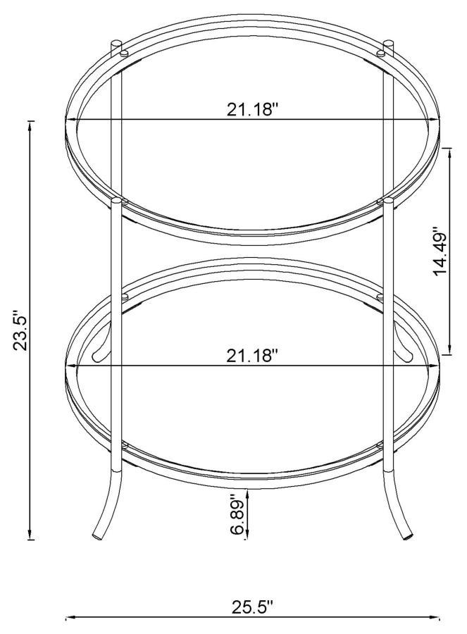 Laurie - Round Glass Top End Table - Gray