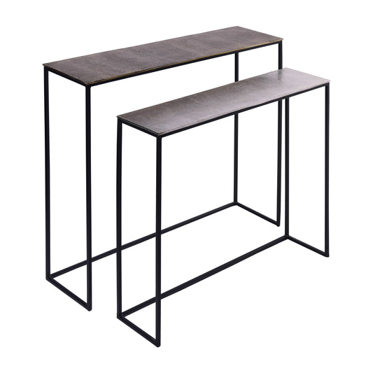 Metal Nested Side Tables 32 x 29" / 35 x 33" (Set of 2) - Gold