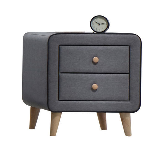 Valda - Nightstand - Light Gray Fabric