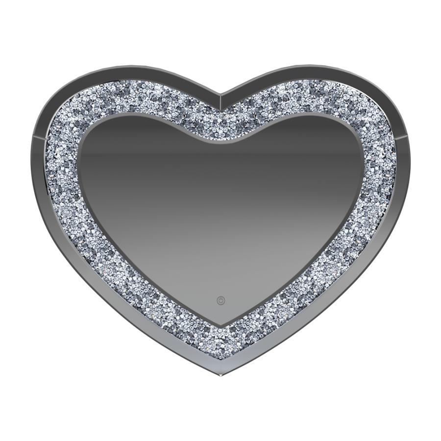 Aiko - Heart Shape Wall Mirror - Gray