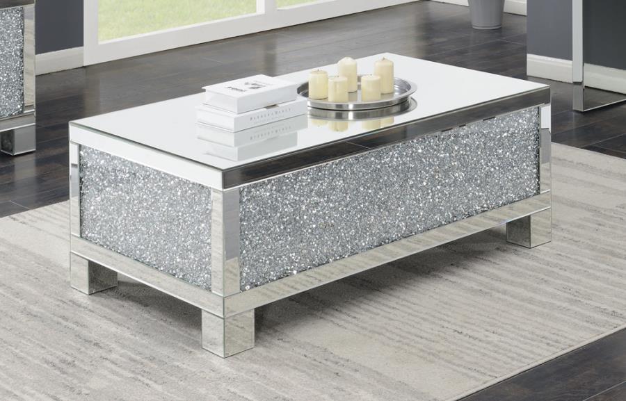 Gillian - Rectangular Coffee Table - Pearl Silver