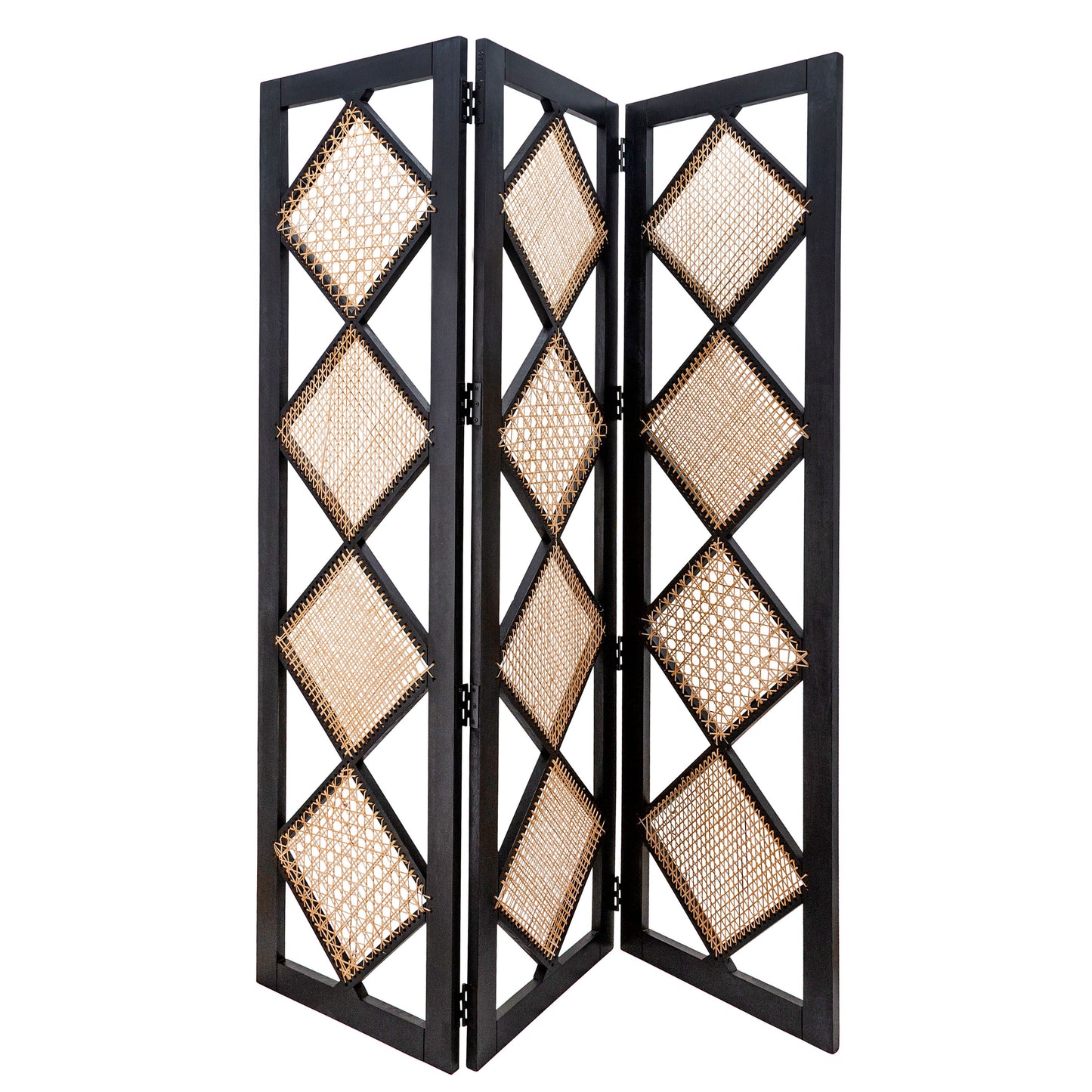 Wood Cane Wall Divider 72" - Black