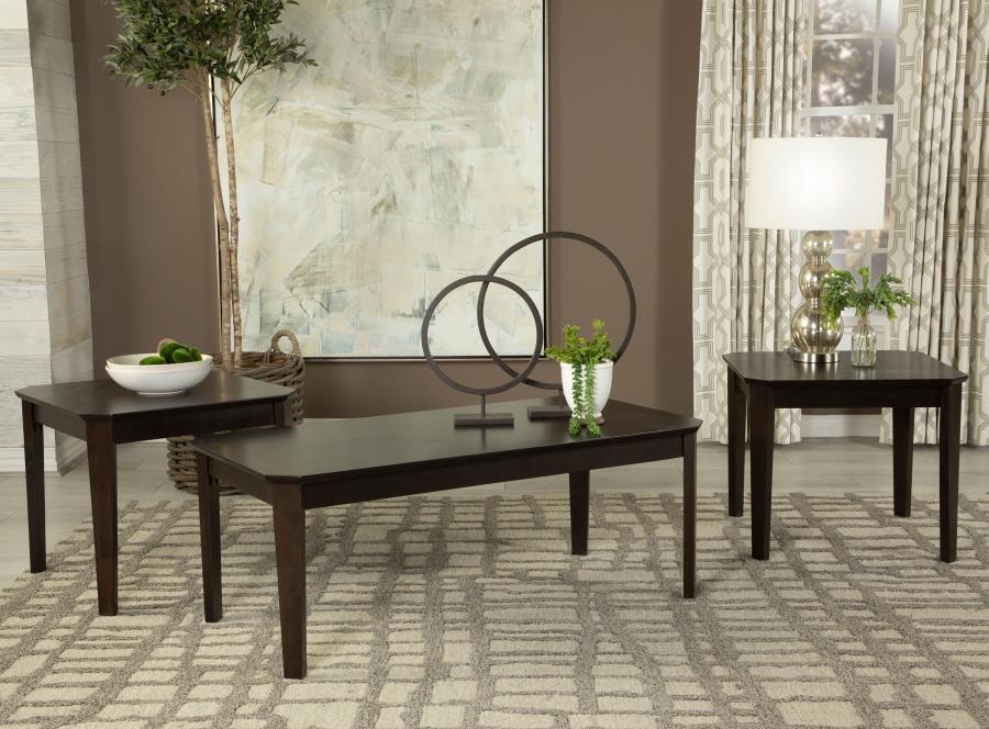 Amaro - 3 Piece Table Set - Dark Brown