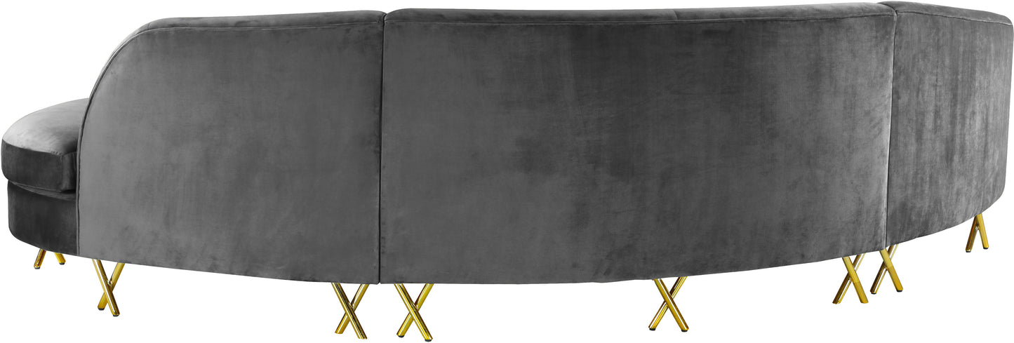 Serpentine Velvet 3 piece - Sectional