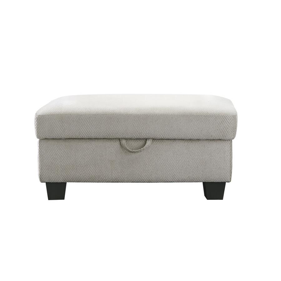 Whitson - Upholstered Storage Ottoman - Pearl Silver