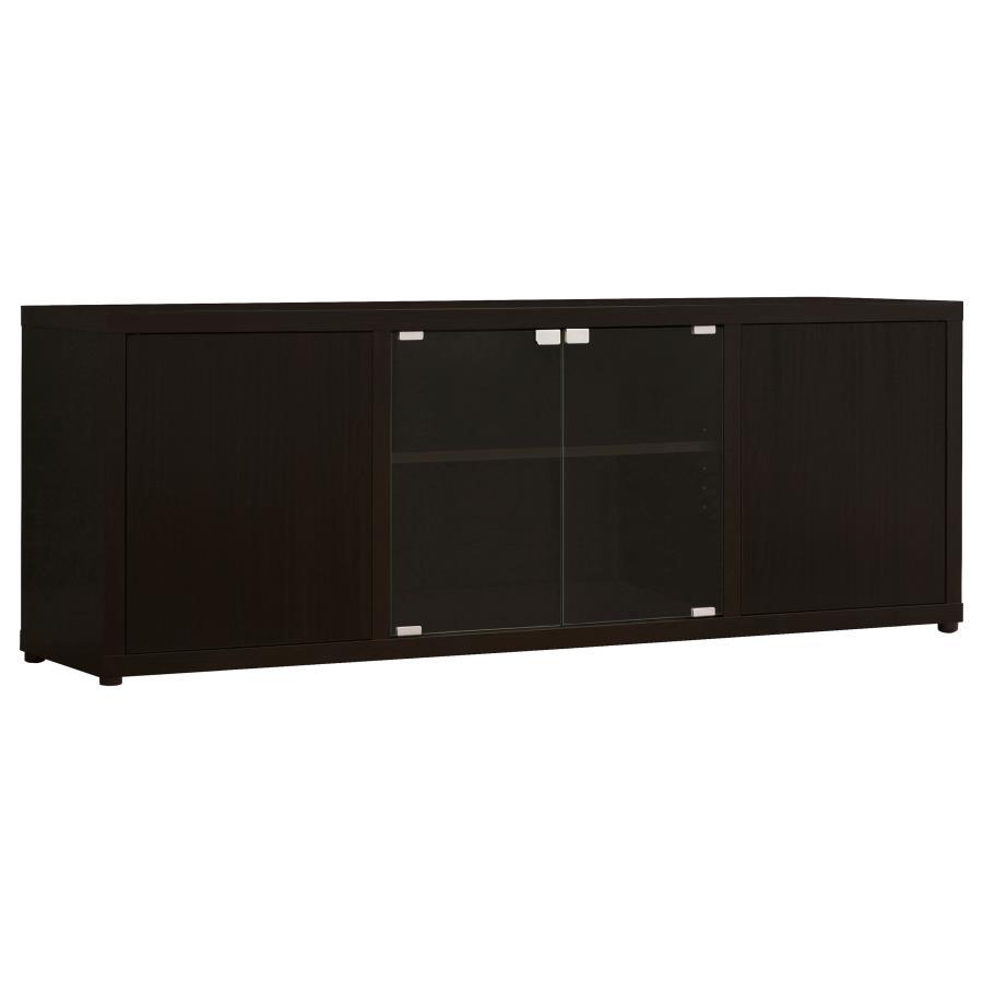 Ames - Rectangular TV Console With Magnetic-push Doors - Brown