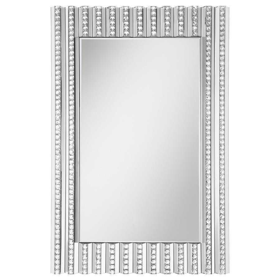 Aideen - Accent Mirror In Silver Finish - Pearl Silver