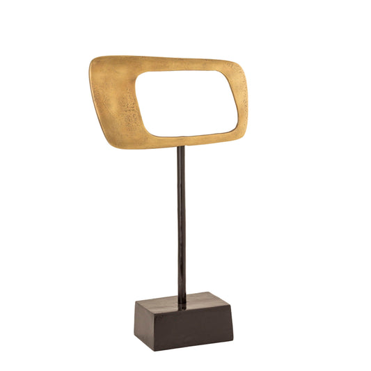 Aluminum Rhombus On Stand 21.75" - Gold