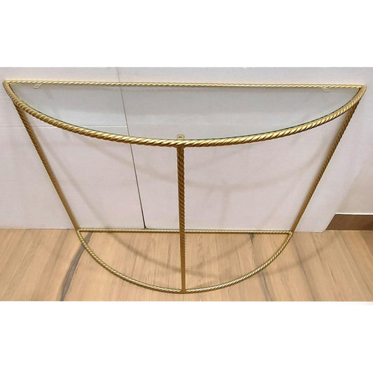 Metal Rope Console Table 30" - Gold