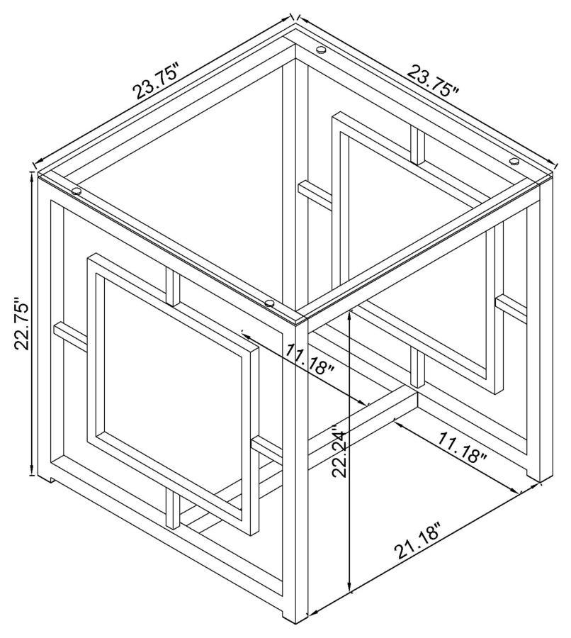 Merced - Square Tempered Glass Top End Table - Beige